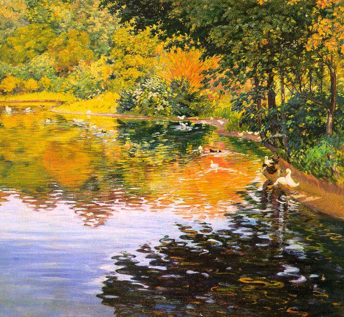 Clark, Kate Freeman Mill Pond- Moors Mill Sweden oil painting art